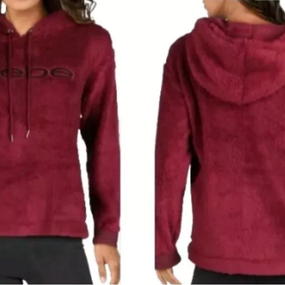 BebeSport faux shearling logo hoodie